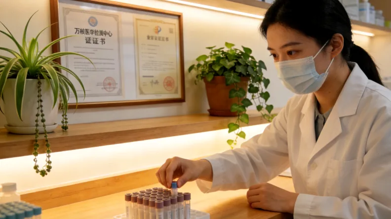 医生与患者共同观看电脑上的基因数据并进行讨论