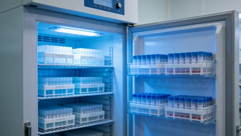 护士为患者抽取血样用于基因检测