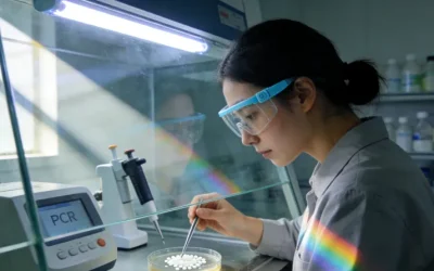 一位家属在手机上查看病友群聊天记录