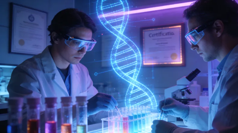 医生与患者共同查看基因检测报告