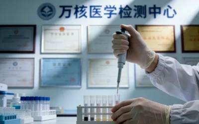 医生与患者沟通血液检测报告示意图