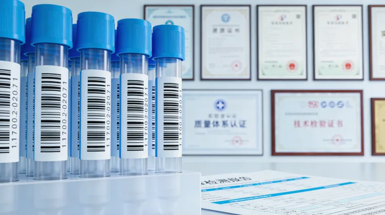 肠癌基因检测报告示意图，显示KRAS、BRAF、MSI等结果