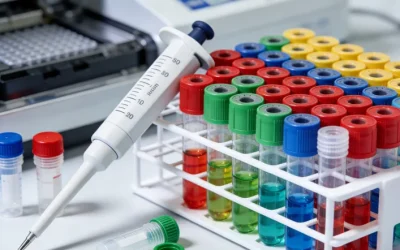 一个人困惑地看着厚厚的基因检测报告