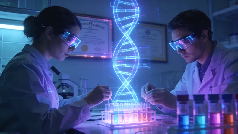 病理科医生正在处理石蜡包埋的组织块