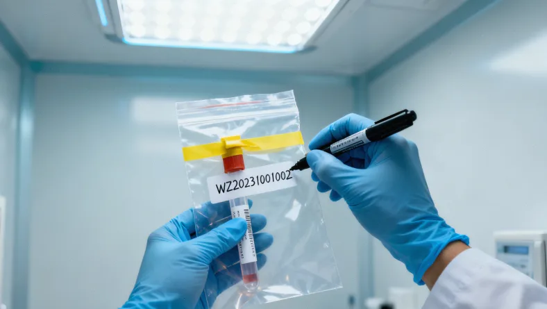 医生在办公室用示意图向患者解释基因检测报告