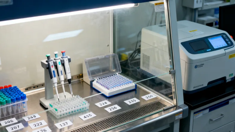 基因检测报告示意图，突出关键突变结果