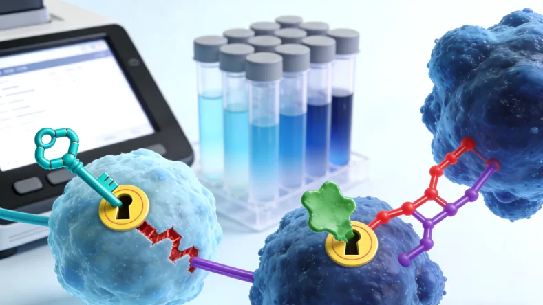 一位患者拿着基因检测报告和药盒，面露疑惑