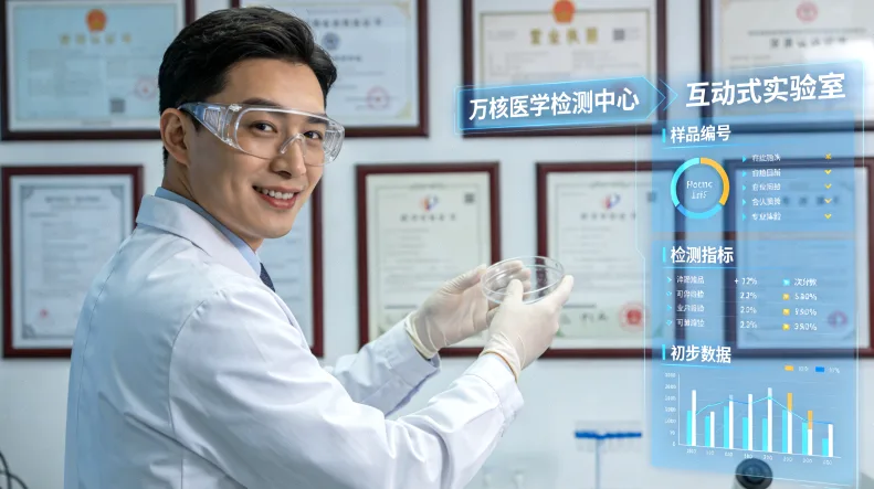 医生与患者共同查看基因检测报告的场景