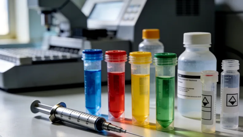 医生在诊室与患者共同查看基因报告并讨论