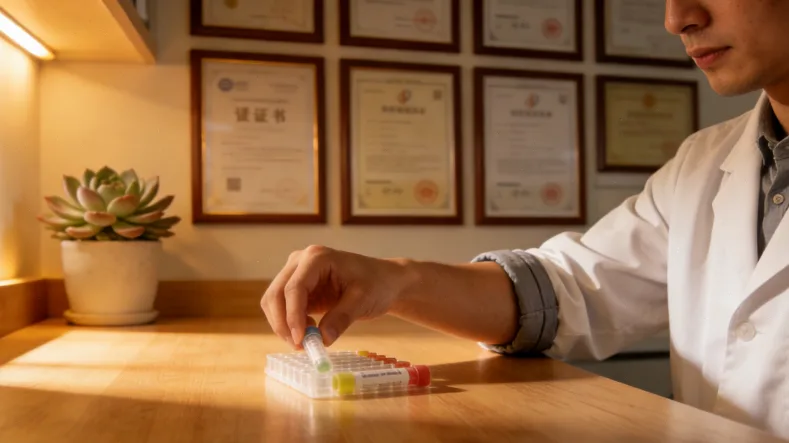 形象化的比喻图：一张基因图谱作为“地图”，指引靶向药物命中癌细胞