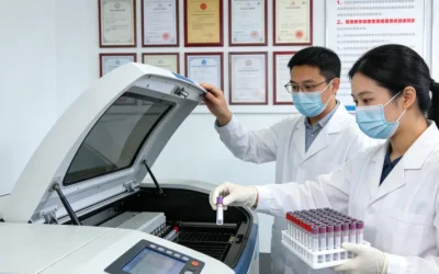 CT影像显示肿瘤（红色圈）紧贴大血管