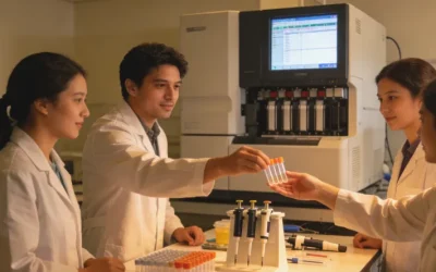 基因检测报告与放疗设备示意图并列