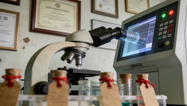 医生与患者共同查看基因检测报告示意图