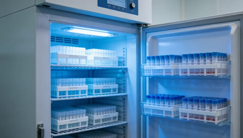 医生与患者家属在办公室讨论基因报告