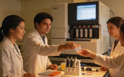 一位患者手持基因检测报告，面露疑惑