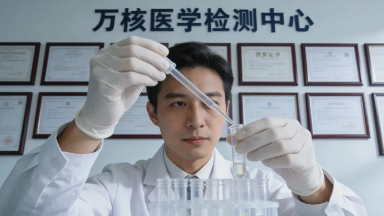 一位患者拿着基因检测报告和缴费单,面露疑惑