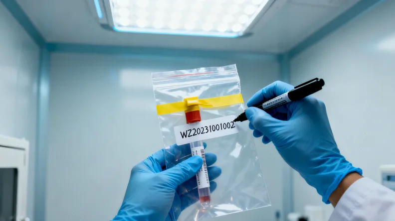 医生在办公室向家属展示基因检测报告,表情严肃