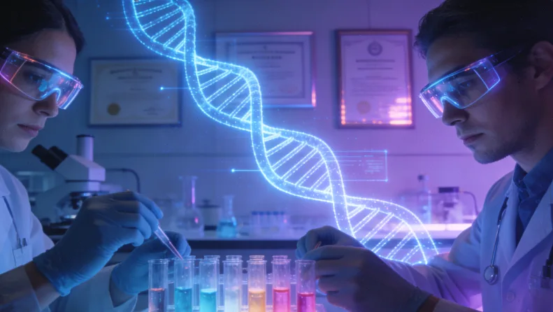 医生与患者共同查看脑电图报告