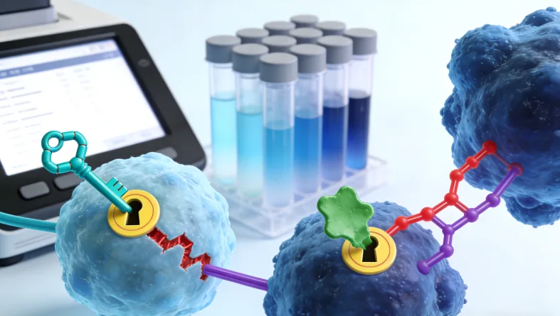 肺腺癌常见驱动基因突变（EGFR, ALK, ROS1）示意图