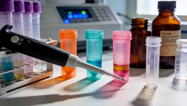 医生与肺癌患者拿着病理报告沟通的示意图