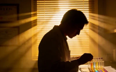 医生与患者共同查看基因检测报告