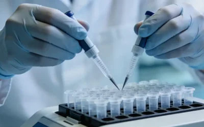 一位患者正在使用吸入器，表情略带疑虑