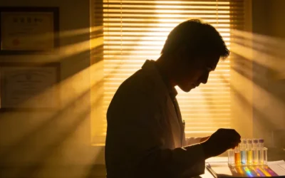 医生与患者家属讨论基因检测报告