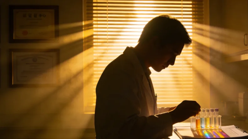 医生与患者家属讨论基因检测报告