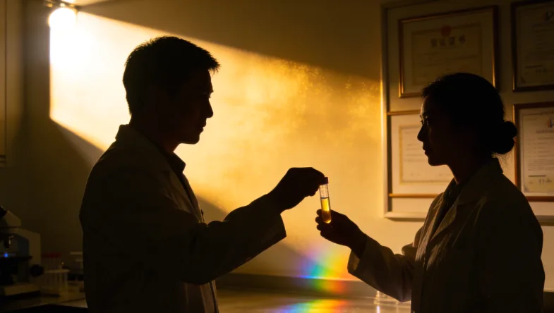 遗传咨询师与患者正在温和地交谈