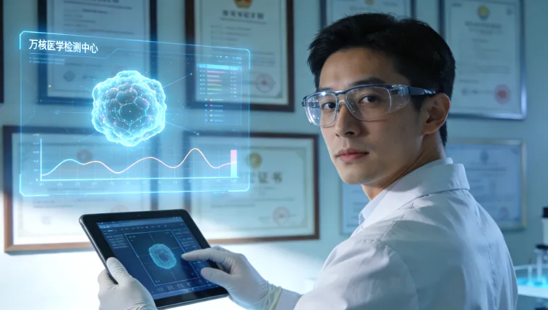 一个人正准备进行唾液样本采集