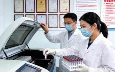 一个人对着基因检测报告和一碗豆腐，露出困惑表情