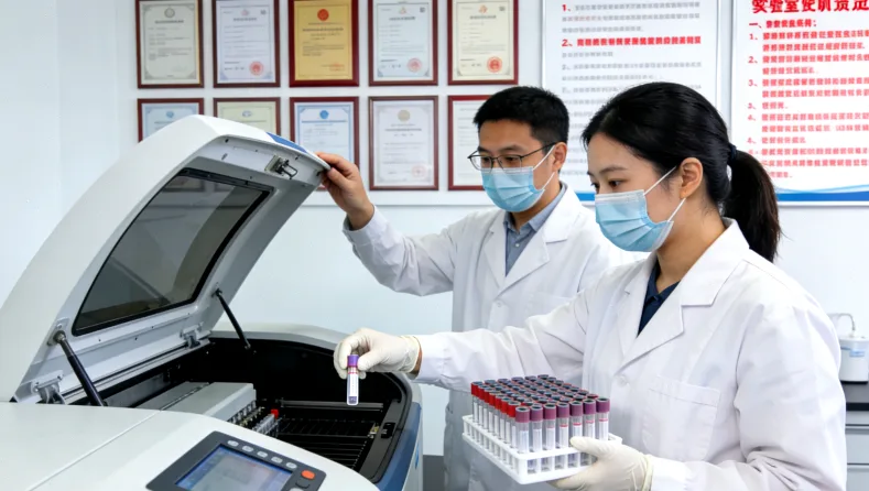 一个人对着基因检测报告和一碗豆腐,露出困惑表情