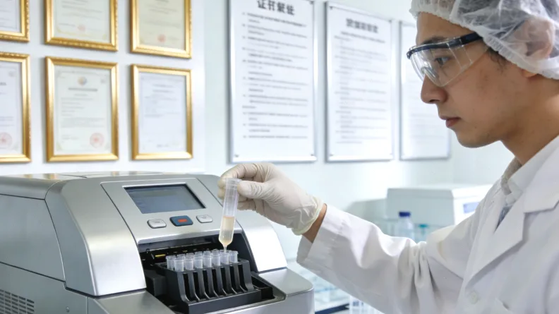 医生与患者对着报告单进行沟通的场景