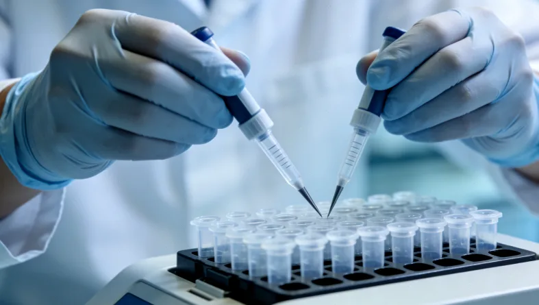 一位女性看着基因检测报告,面露疑惑