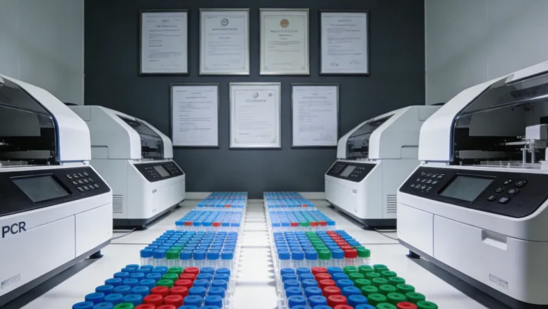 一位老人对照药盒与基因检测报告