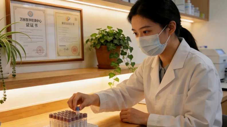 医生与患者共同查看基因检测报告并讨论的场景