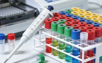 一位中老年患者正在与医生讨论基因检测报告