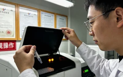 父亲与子女查看化验单的担忧场景