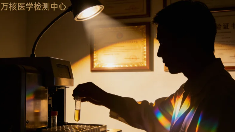 一位准妈妈正在查看孕检报告单，表情关切