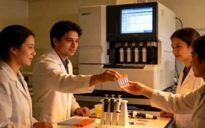 护士正在采集静脉血样用于基因检测