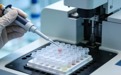 一位女性在医院分诊台前，看着妇科和遗传咨询科的指示牌犹豫