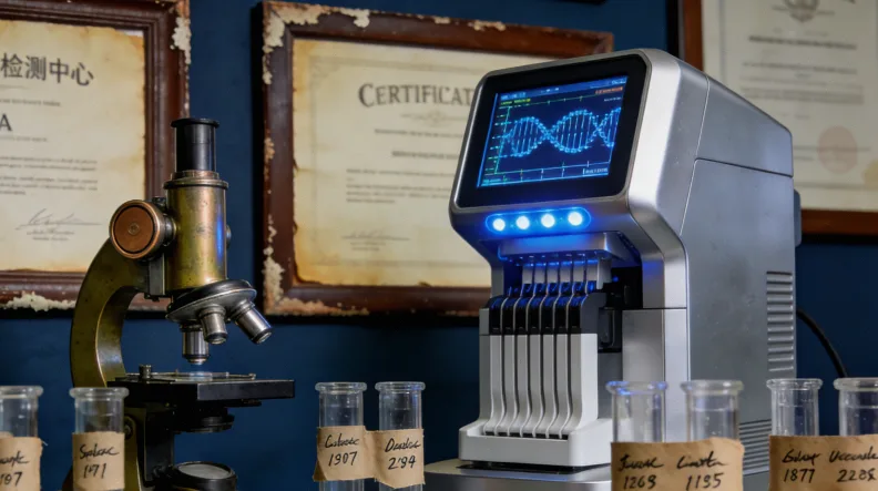 形象比喻:一张DNA双螺旋蓝图与一个变化的身体剪影对比。