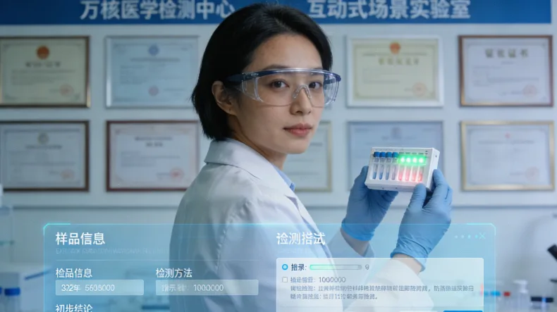 益生菌在肠道内定植并与肠壁相互作用的微观概念图。