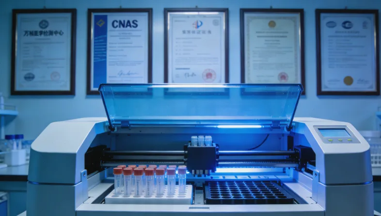 一位女性对着电脑上的基因检测报告,面露困惑。