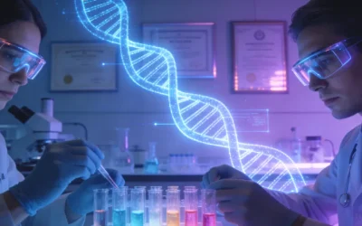 一个人对着一份检测报告和健康食物思考