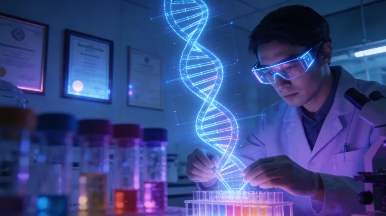 靶向药片与一杯牛奶并置的示意图