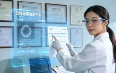 一位患者拿着基因检测报告与医生面对面沟通