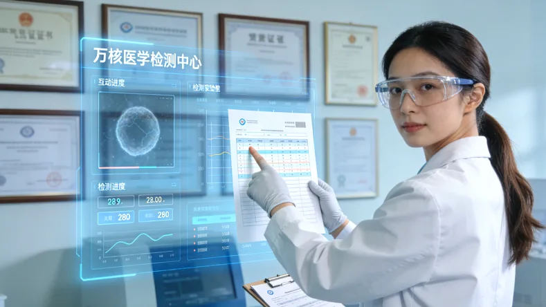 一位患者拿着基因检测报告与医生面对面沟通