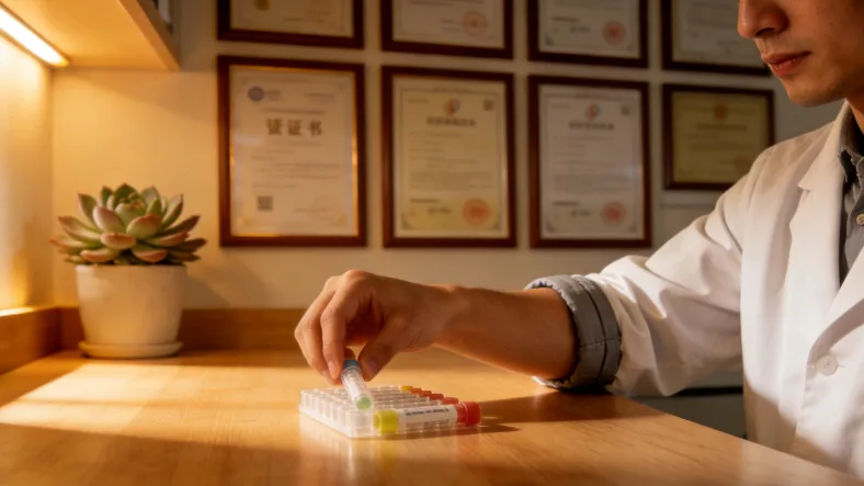 基因检测报告与降压药瓶对比示意图