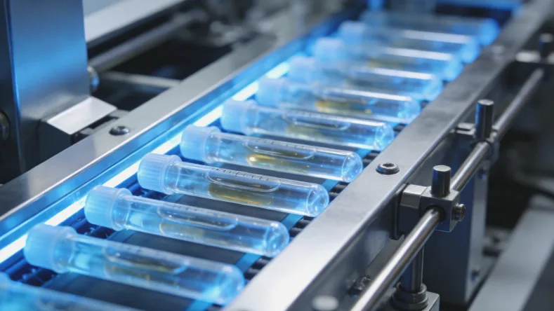 医生与患者面对面沟通的温馨场景，桌上放着病历和检测报告。